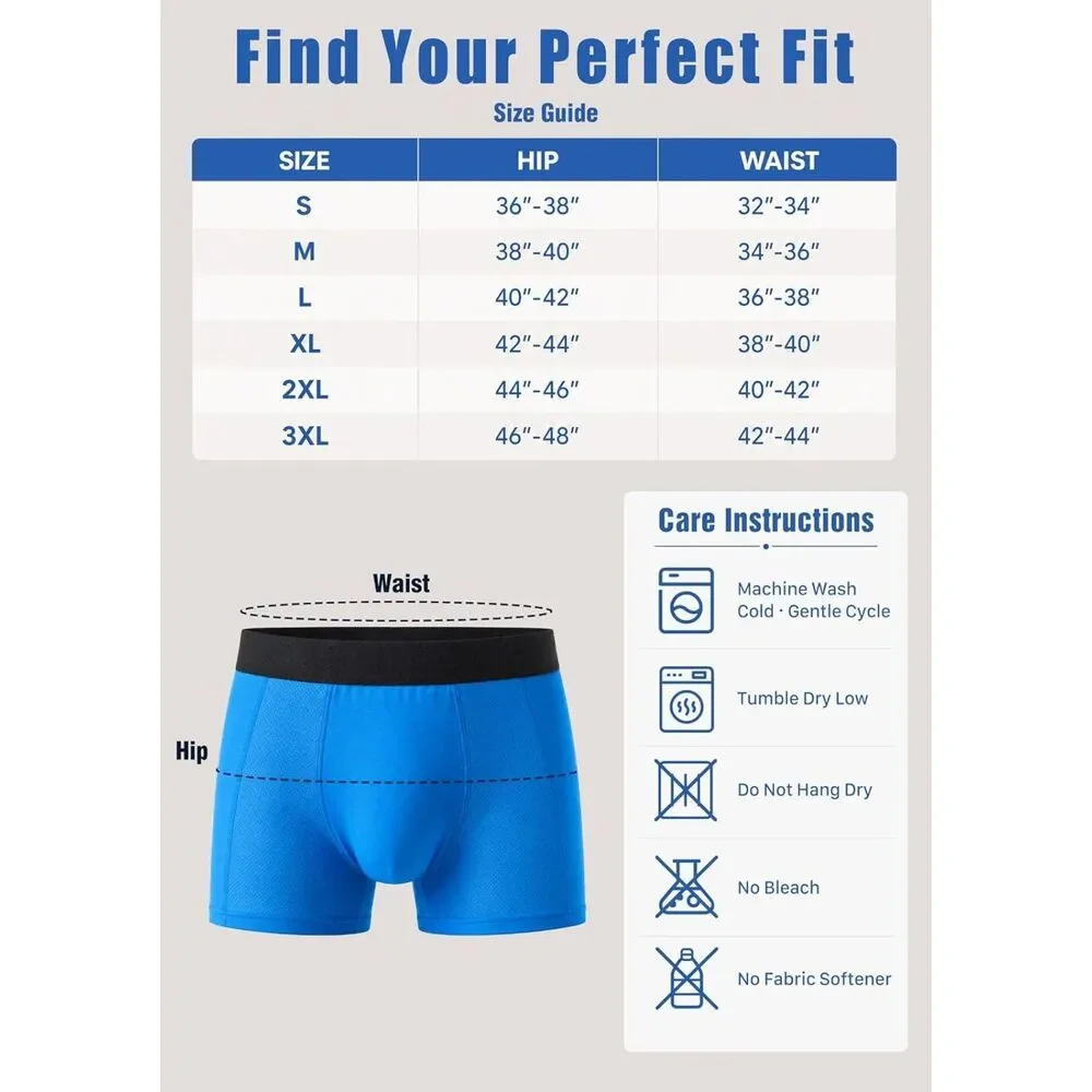 Men's Heavy-Duty Multi-Layer Boxer Briefs Size Medium 5-Pack